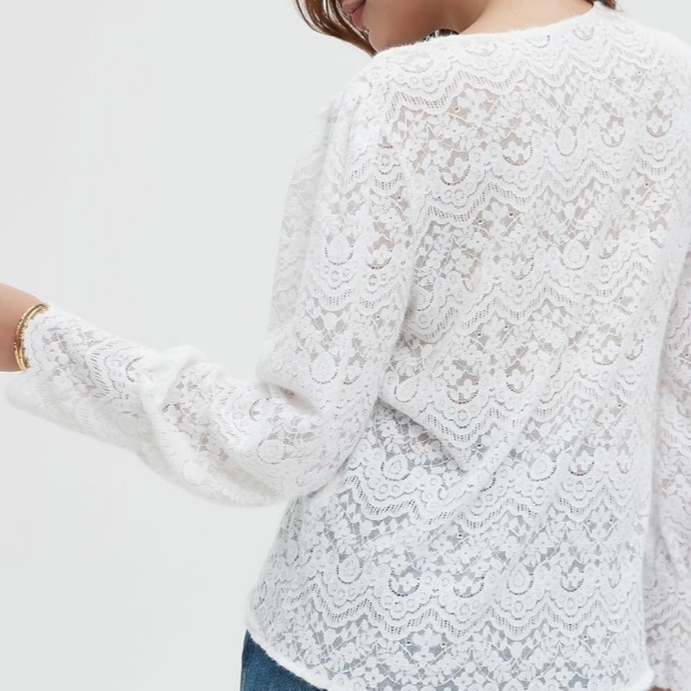 Luxveer Dressy Lace Tops or Sweater for Women V Neck NWT Size S - Picture 4 of 12